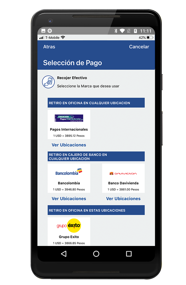 Seleccion de pago